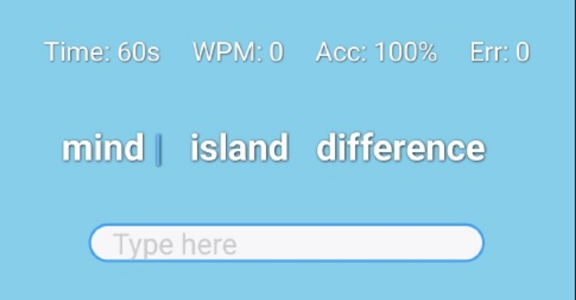 Android aplikacija za testiranje brzine kucanja