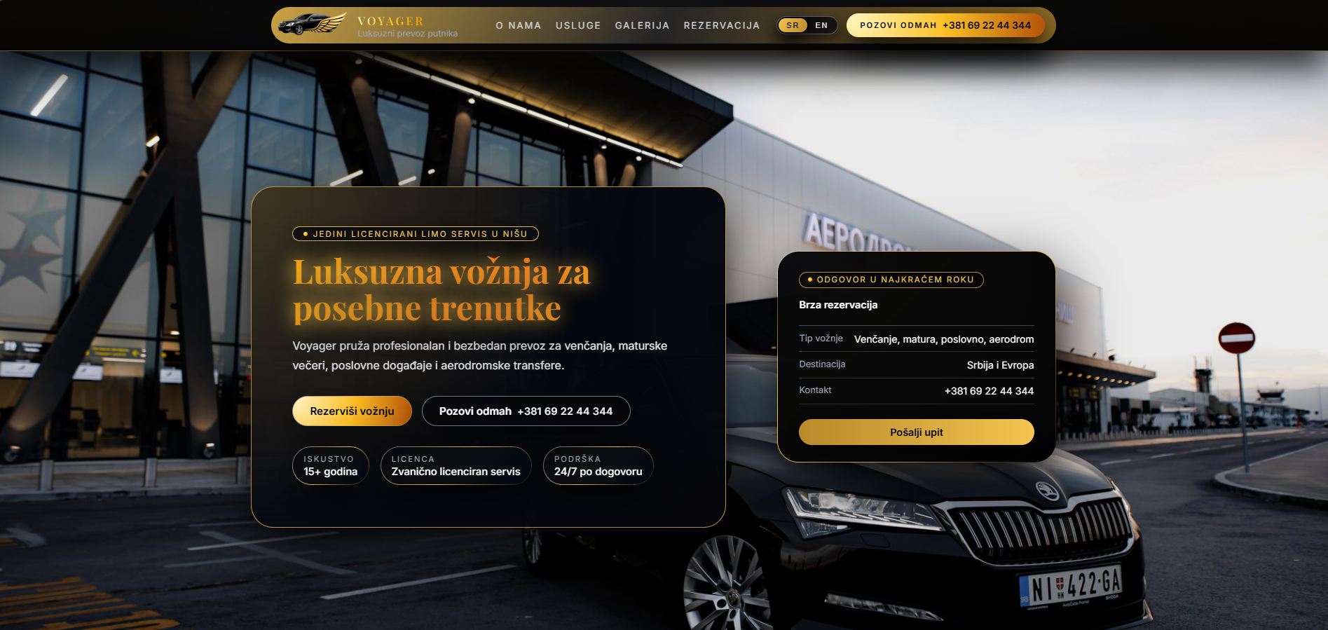 Voyager Limo luxury website